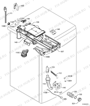 Взрыв-схема стиральной машины Aeg Electrolux LR3410WT - Схема узла Hydraulic System 272